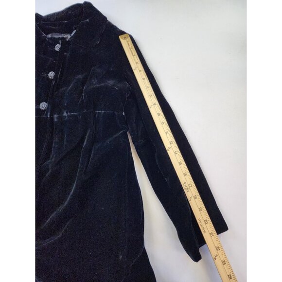 1940s Coat Black Velvet Women Small Opera Wedding Long Vintage Evening - Picture 10 of 11